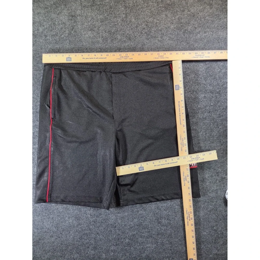 FUBU Athletics Mens XL Black Red Piping Basketball Shorts Vintage Style 92 Patch